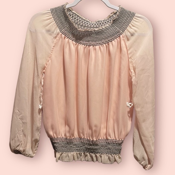 ** Tory Burch Light Pink Silk Embroidered Blouse - Picture 8 of 15